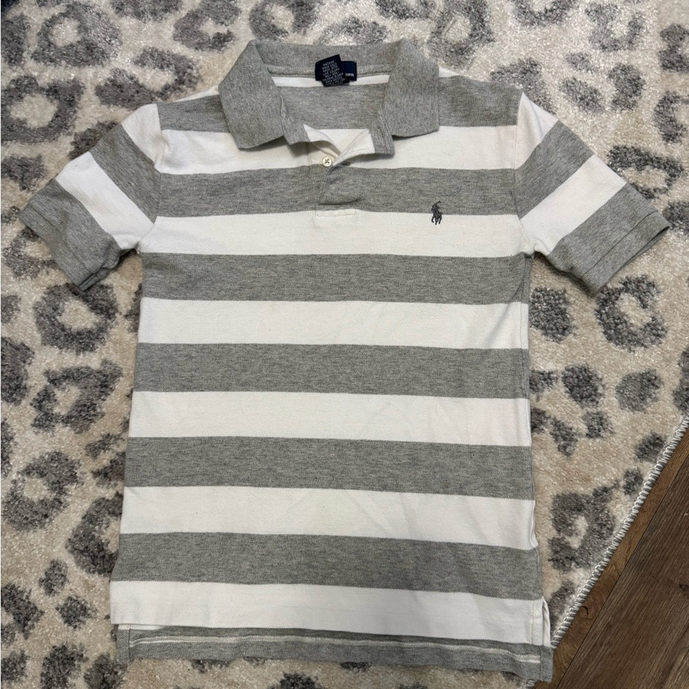 Ralph Lauren Kids Gray and White Polo Shirt